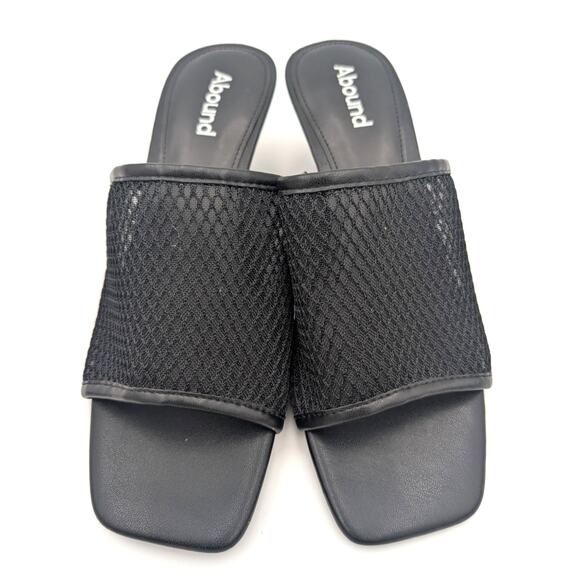 Abound Francis Heeled Slide Sandal Women's Knit Mesh Black Size US7.5M EU38 - Picture 3 of 11